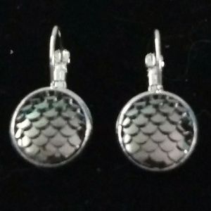 January mermaid scale leverback earrings